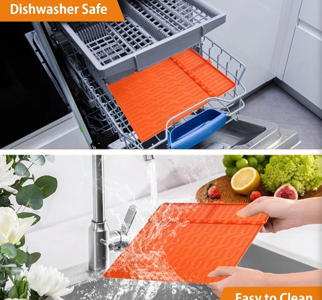 Orange Silicone Griddle Utensil Rest Mat - photo 3