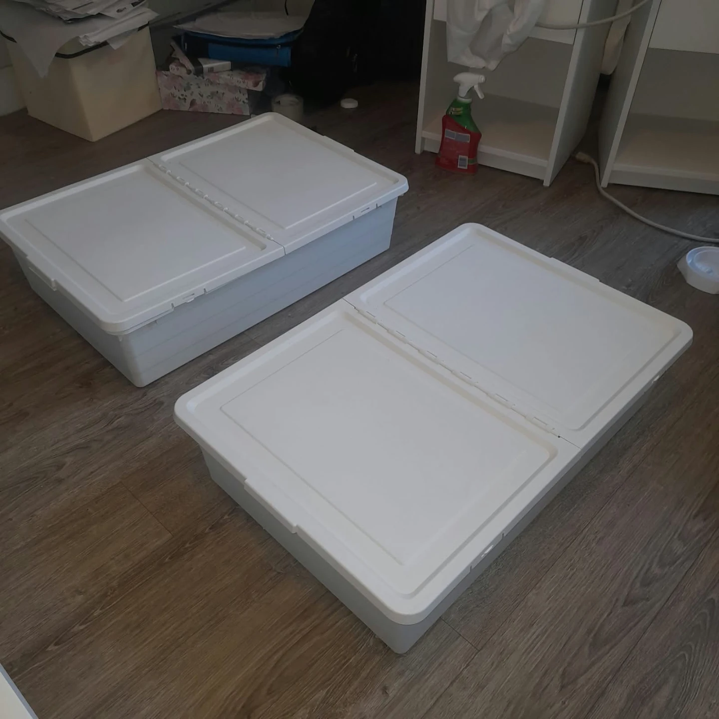 Two IKEA Sokebit Under bed storage boxes with lid 🏈