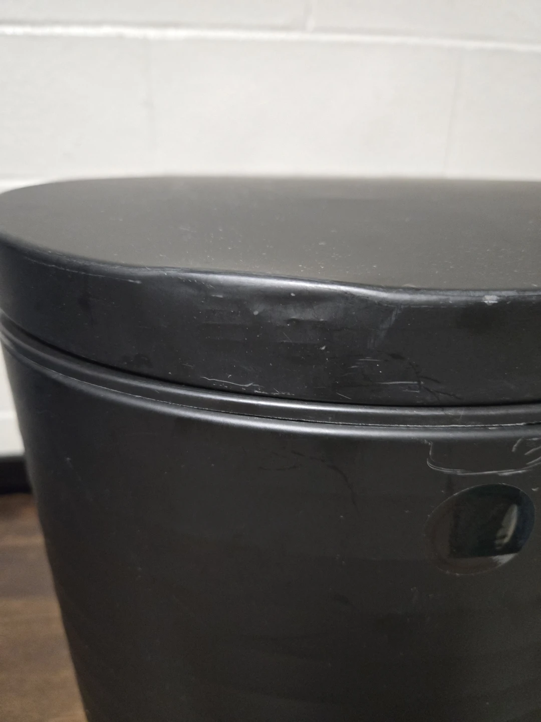 Matte Black Ribbed 13G Step Trash Can - photo 2