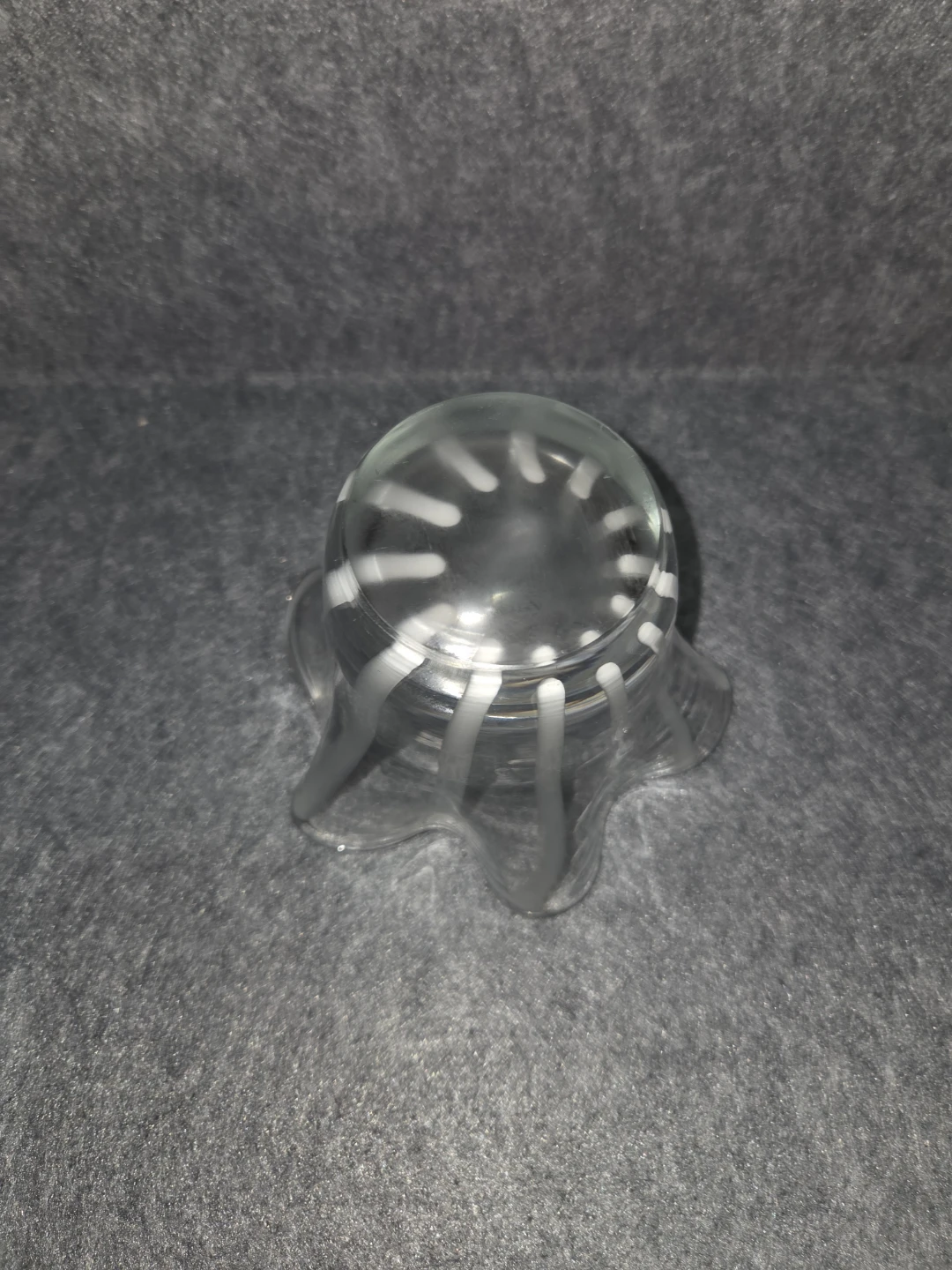 Clear Glass Vase with White Striped Design - photo 2