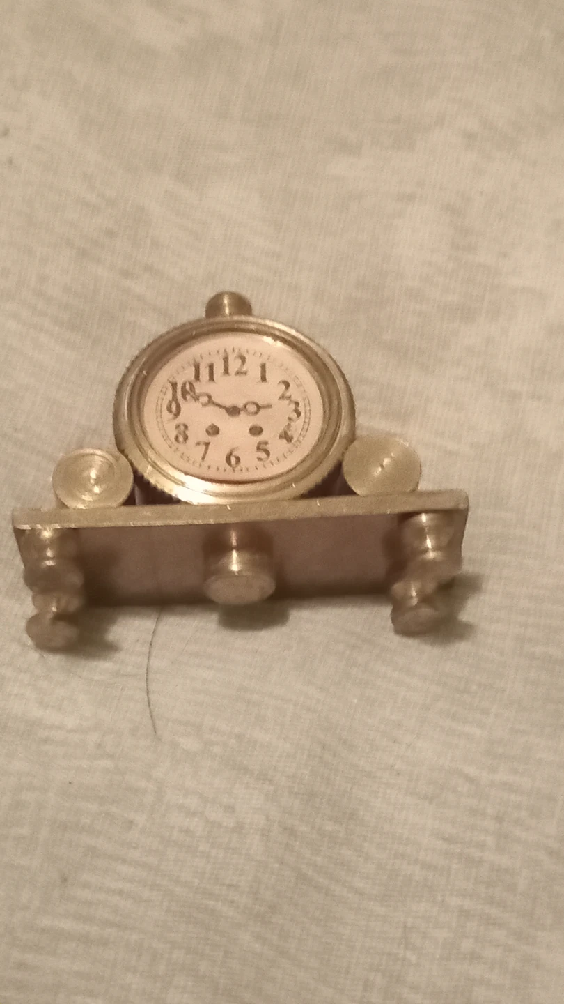 Miniature Brass Mantle Clock - photo 3