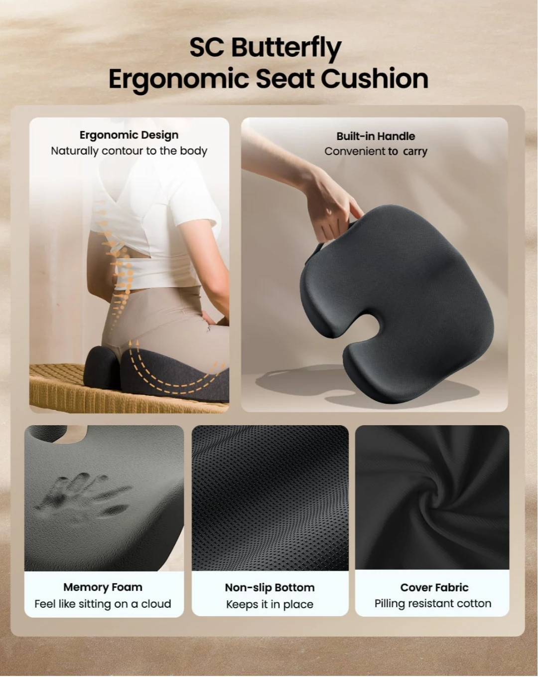 ProtoArc SC Butterfly Ergonomic Seat Cushion - photo 5