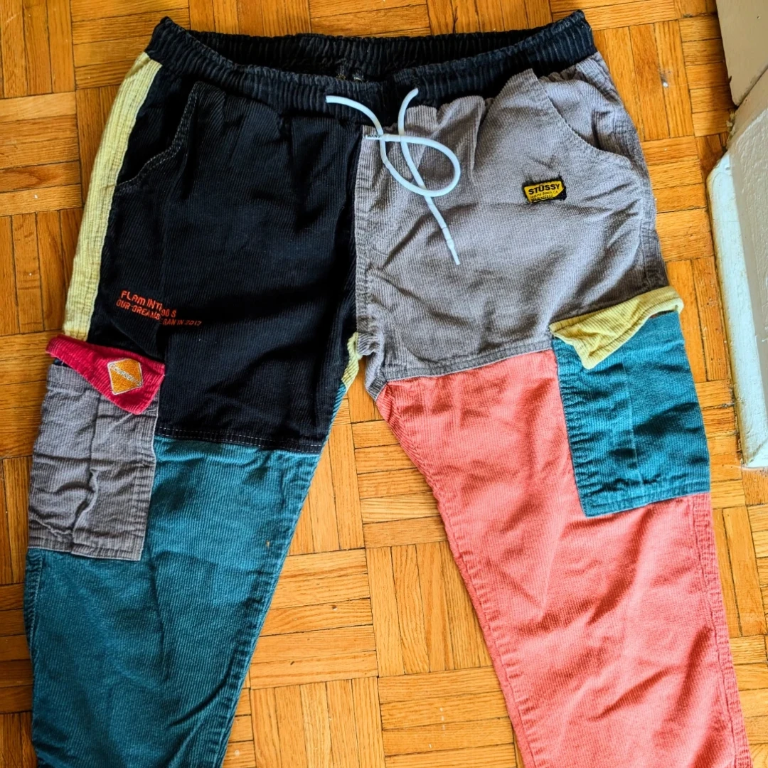 Aelfric Eden Style  Color Bock Corduroy Patchwork Pants