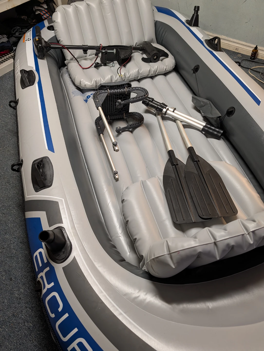 Intex Excursion 4 Inflatable Boat with Motor and Mount - photo 3