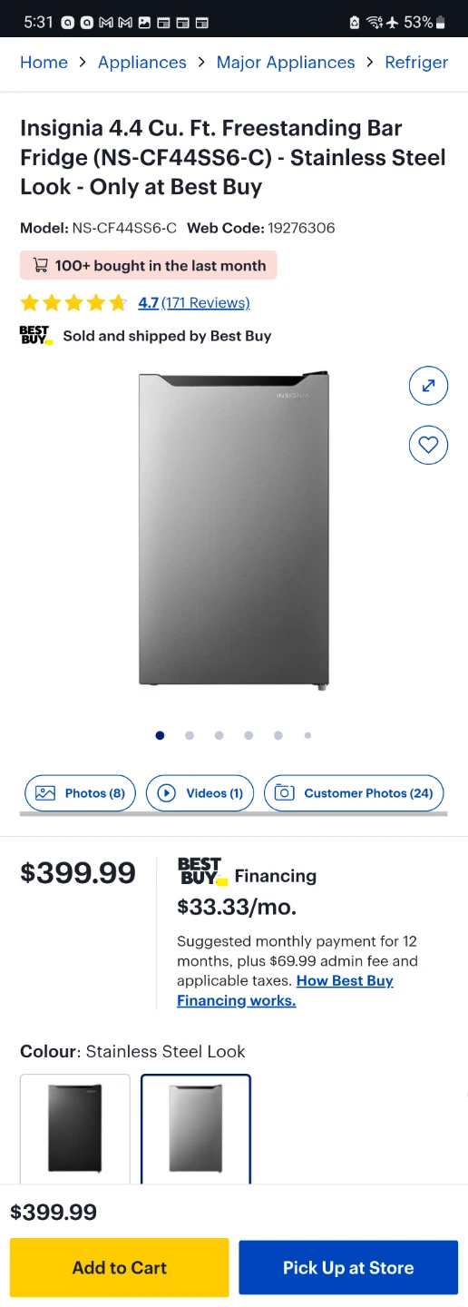 Insignia mini fridge. New is for $399. - photo 2