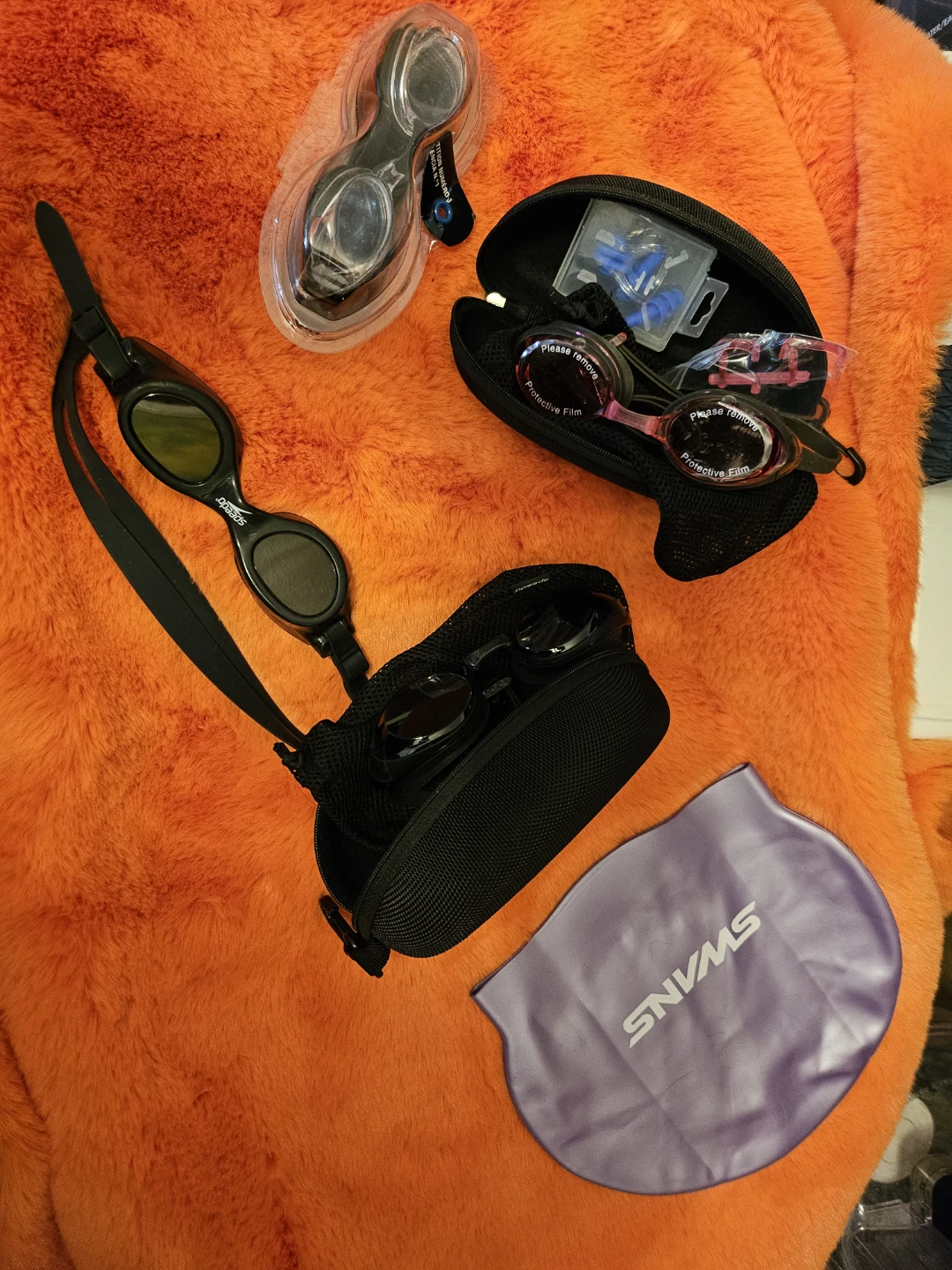 Speedo and Swans swimming gear