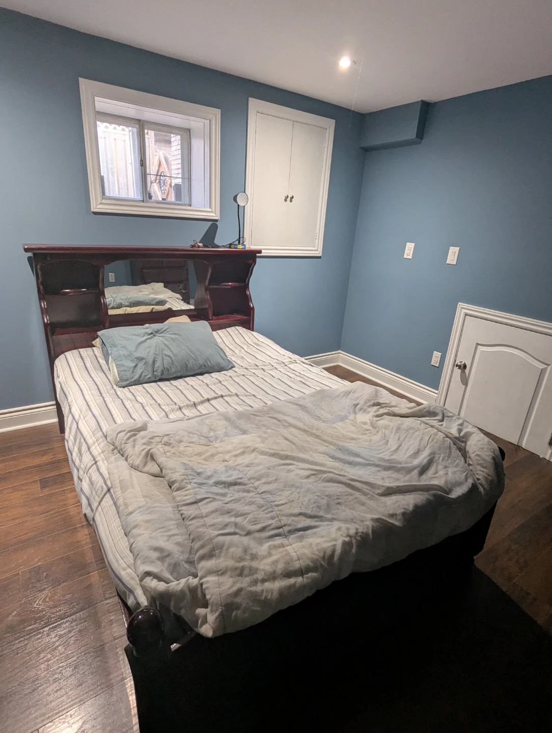 Queen bed with storage in good condition.
