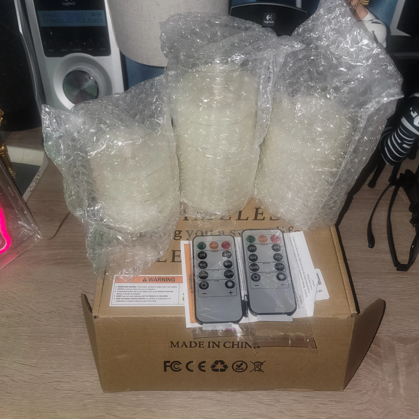 Set of 3 Flameless LED Candles with Remotes