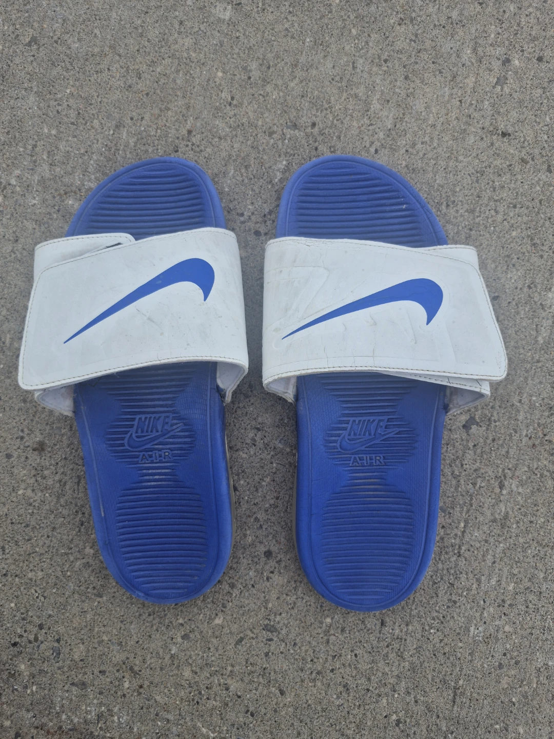 Nike Air Slides Blue and White