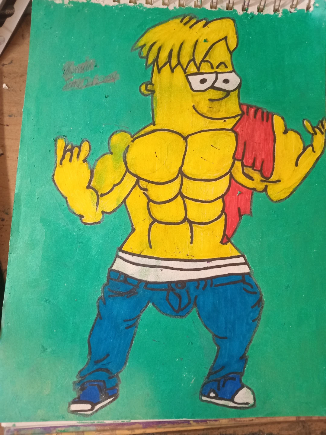 BART SIMPSON DRAWING BY CUSTOM ARTIST SHERWIN - photo 5