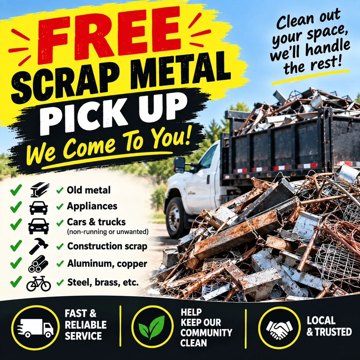 Free scrap metal pick upp