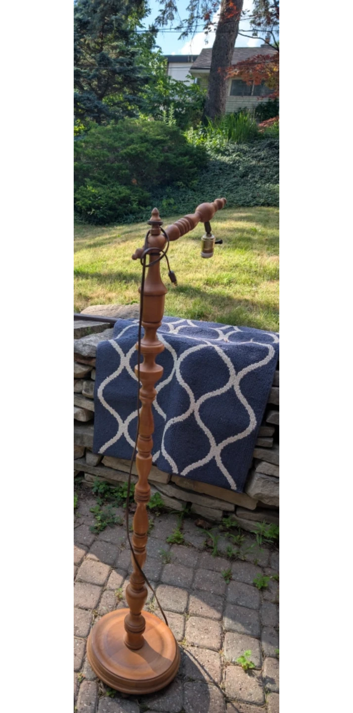 Vintage Wooden Floor Lamp - photo 2