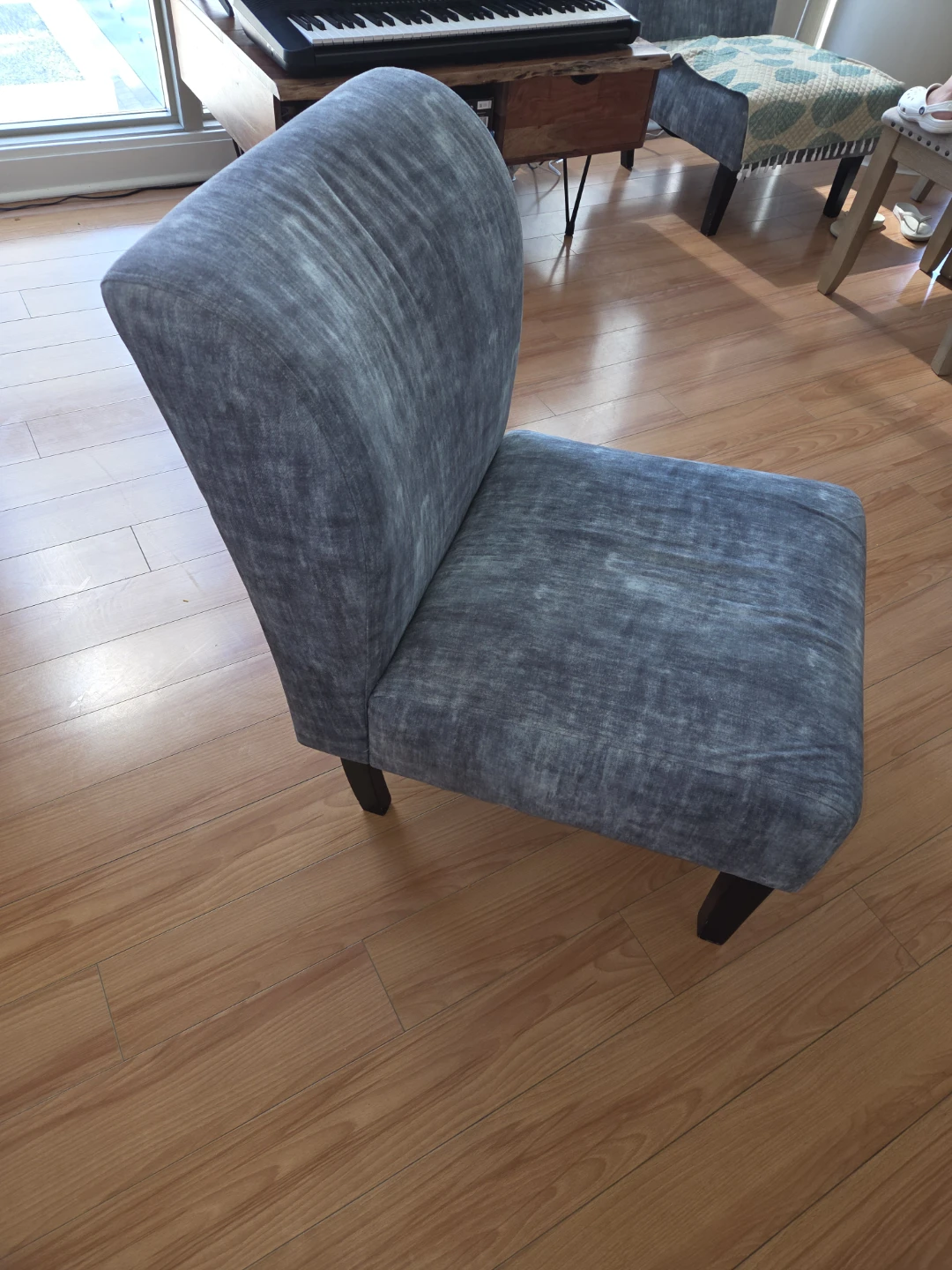 Grey Armless Accent Chair - photo 2