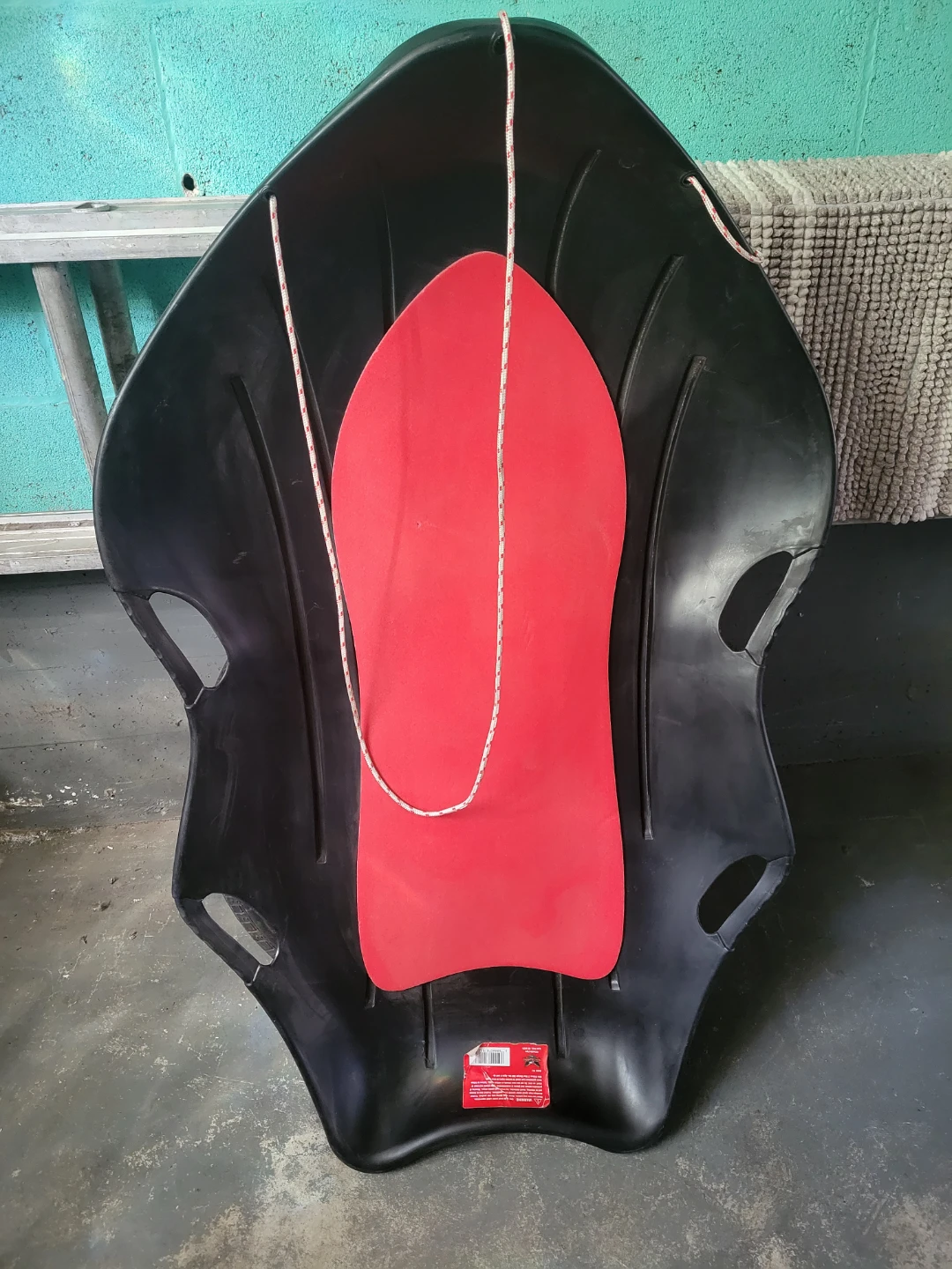 Plastic Snow Sled Black and Red - photo 3