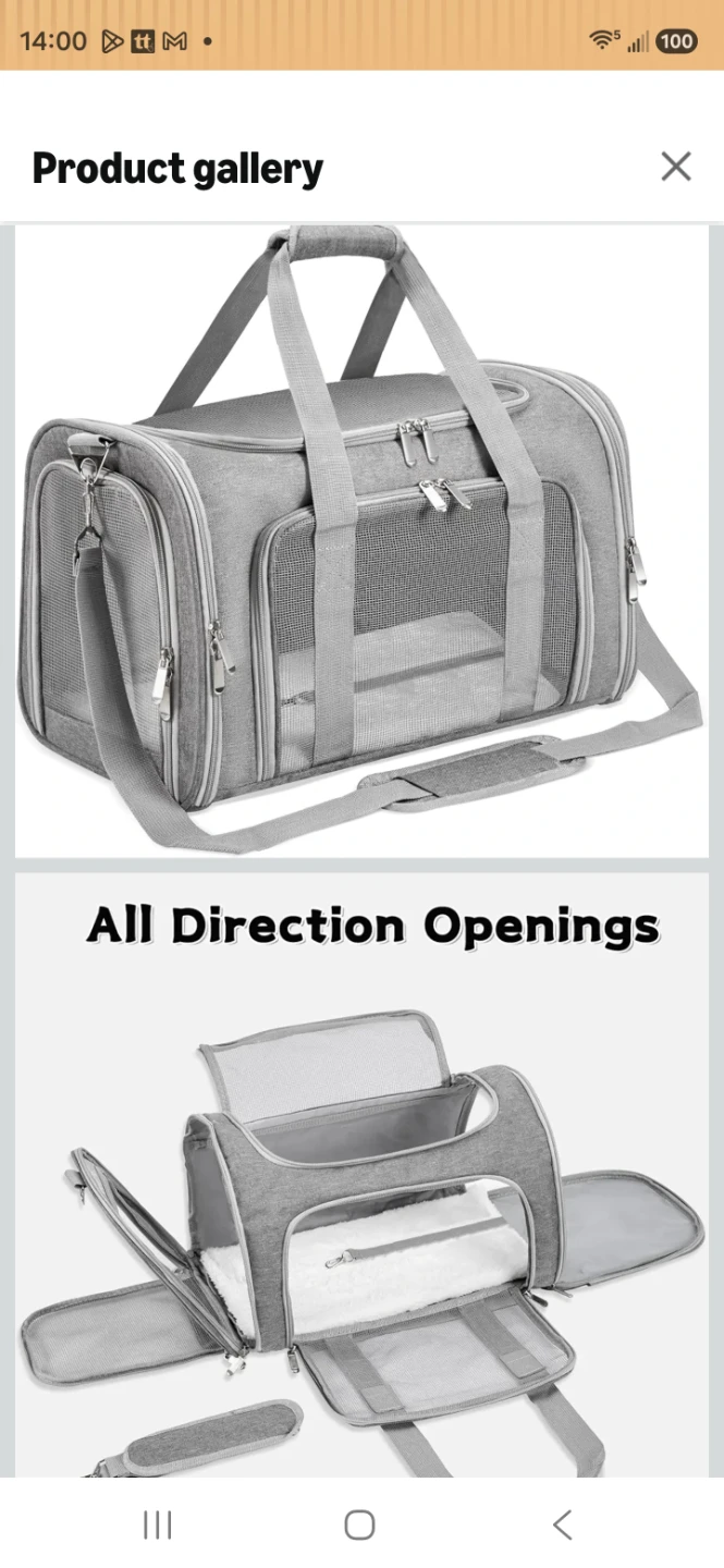Gray Medium Pet Carrier