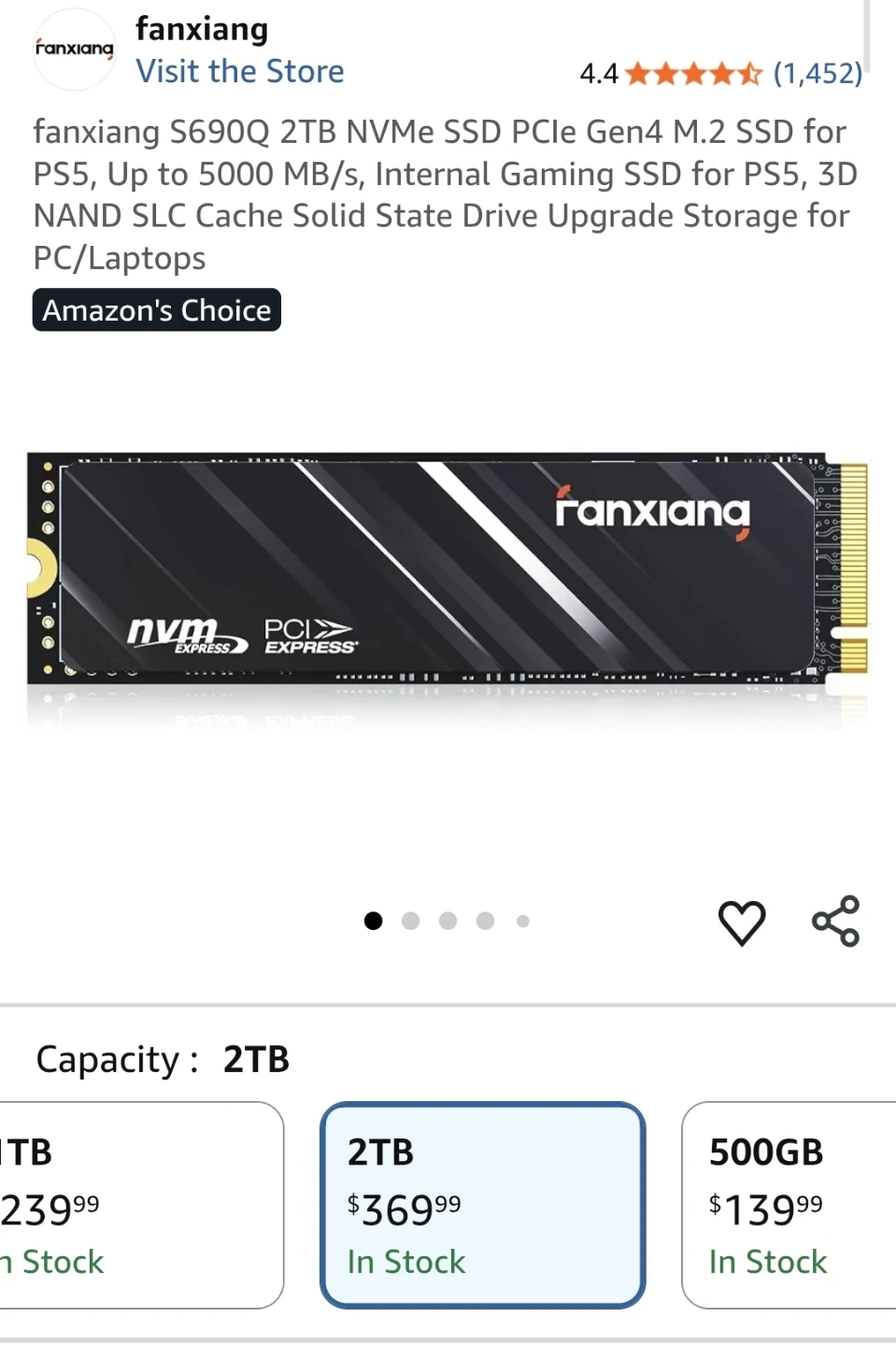 Fanxiang S690Q 2TB COMPATIBLE w/ ps5/PC - photo 3