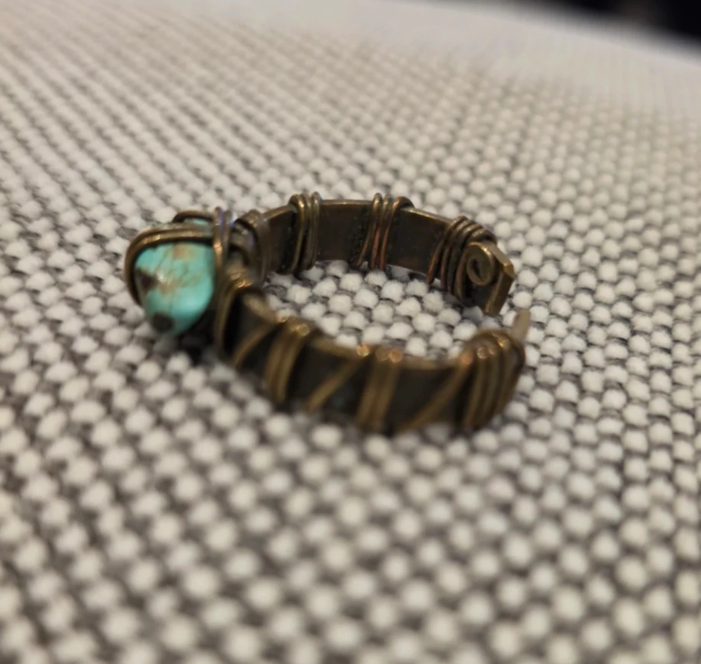 Wire-wrapped Turquoise Ring - photo 4