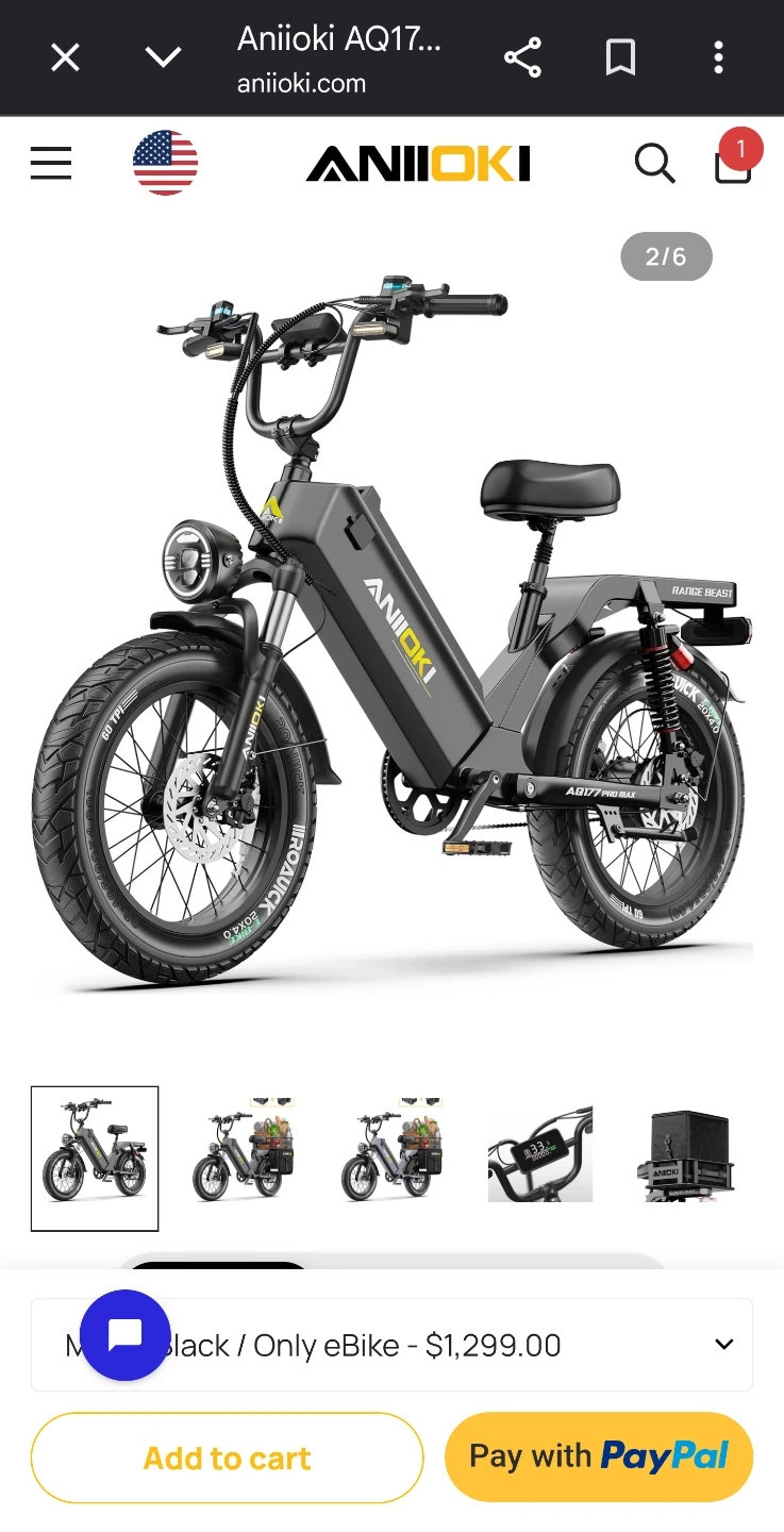 Aniioki AQ177 Pro Max E-Bike 48V 60Ah - photo 5
