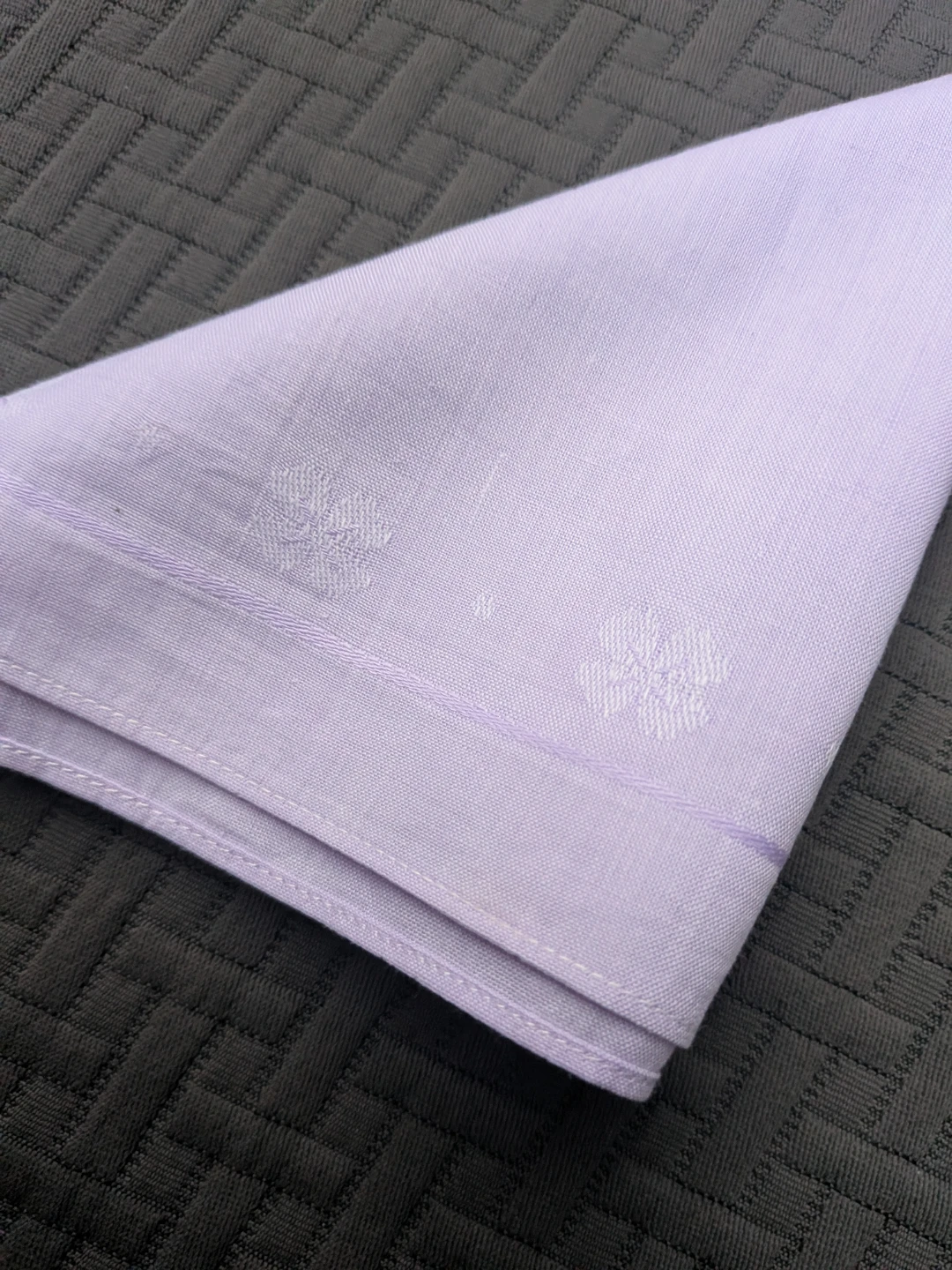 Vintage light purple floral handkerchief - photo 3