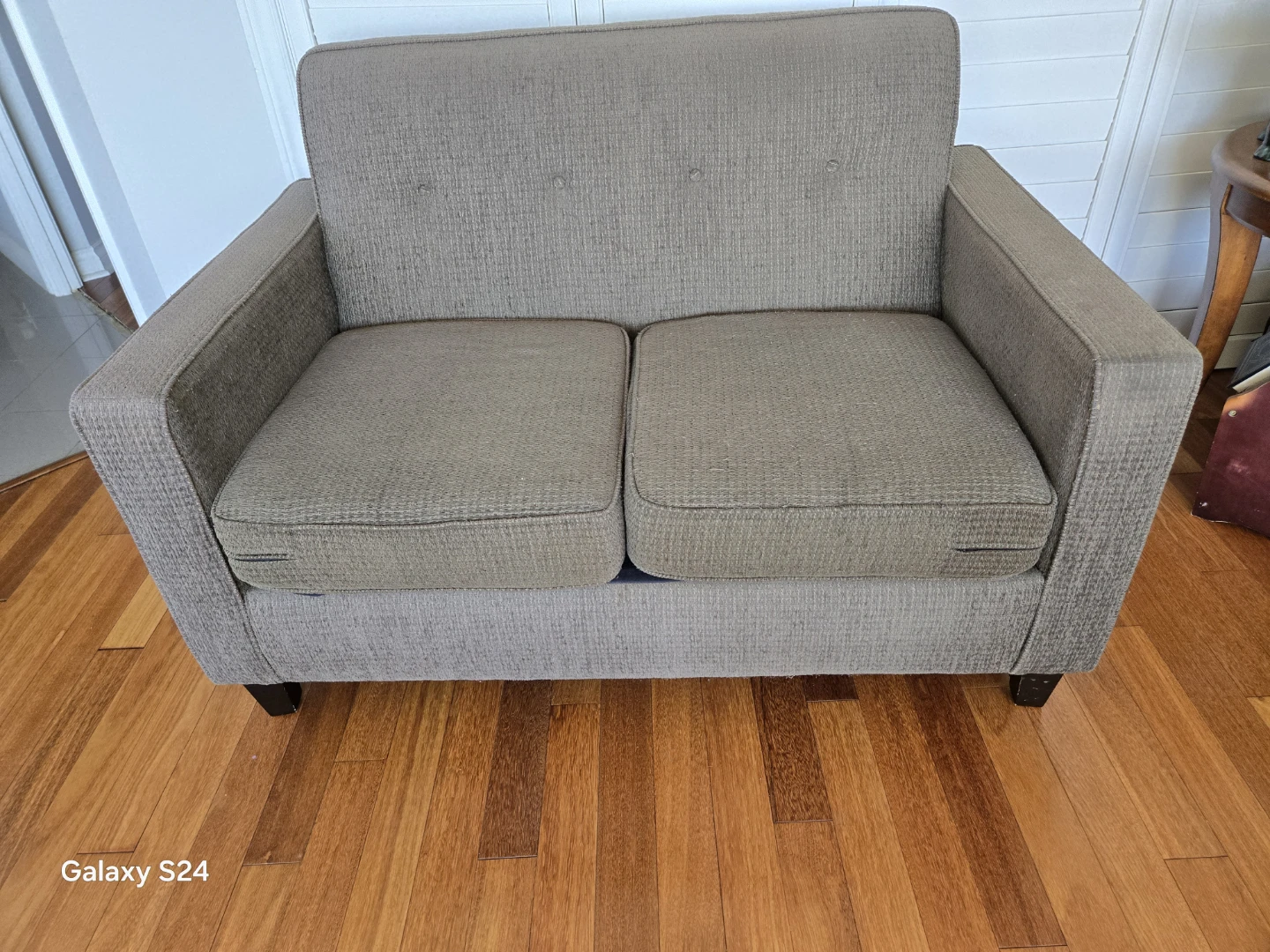 Grey fabric sofa plus lovesear