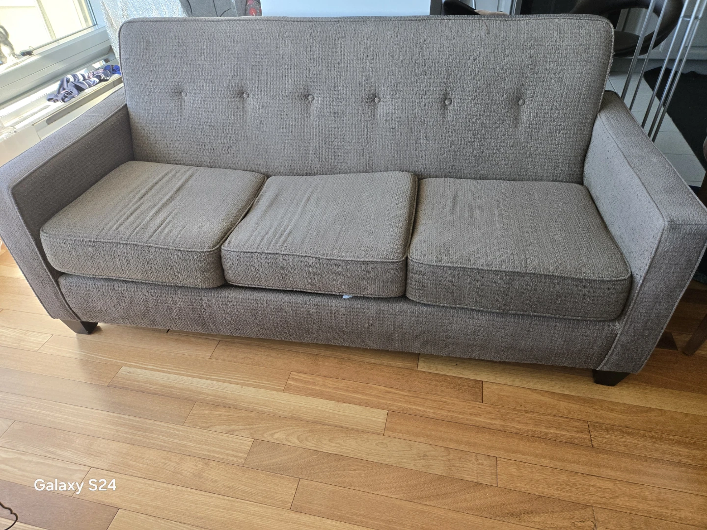 Grey fabric sofa plus lovesear - photo 2