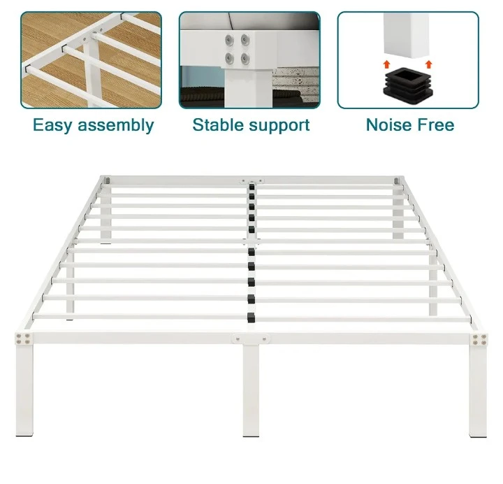 White Metal Queen Bed Frame - photo 5