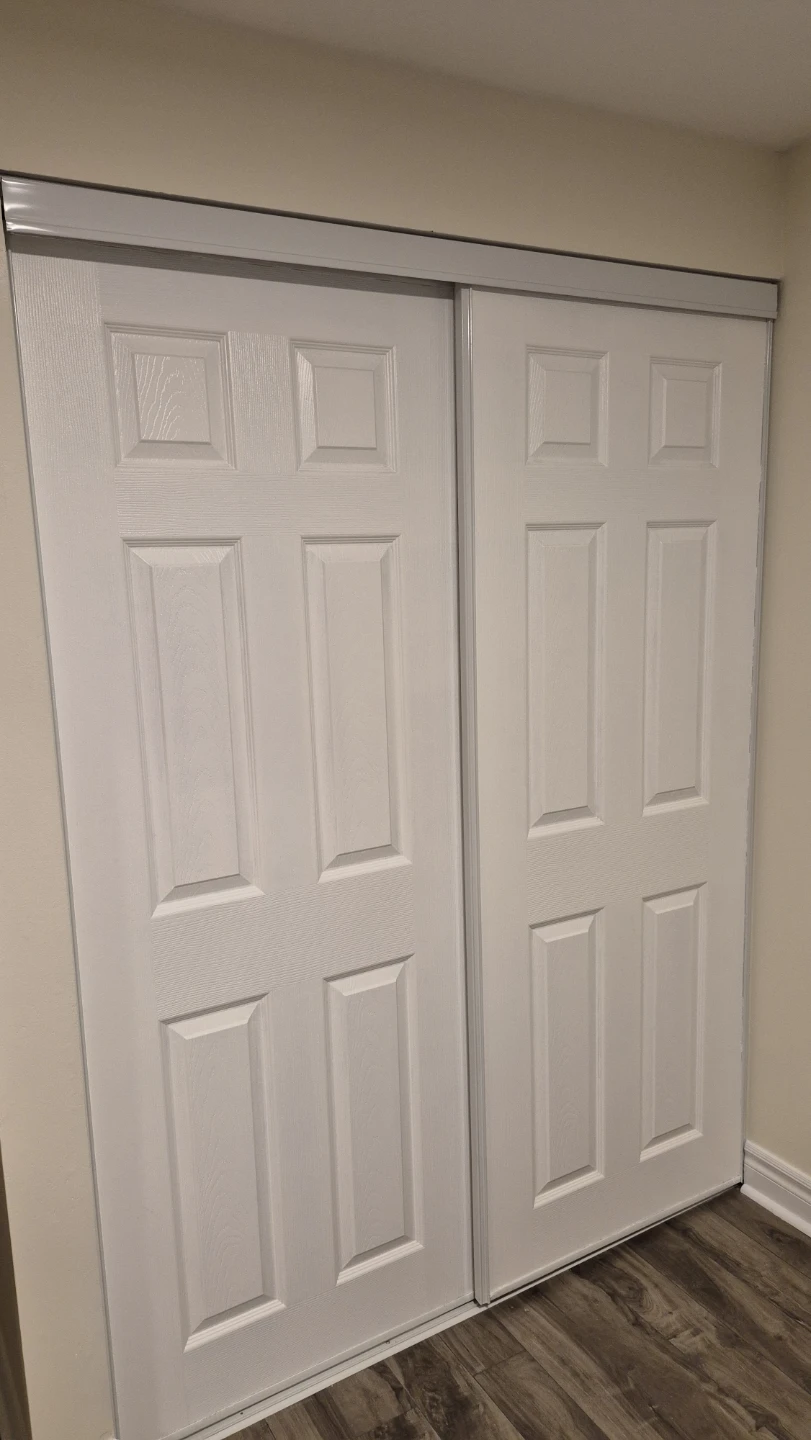 Pair of White 6-Panel Sliding Closet Doors – 78" x 31" each