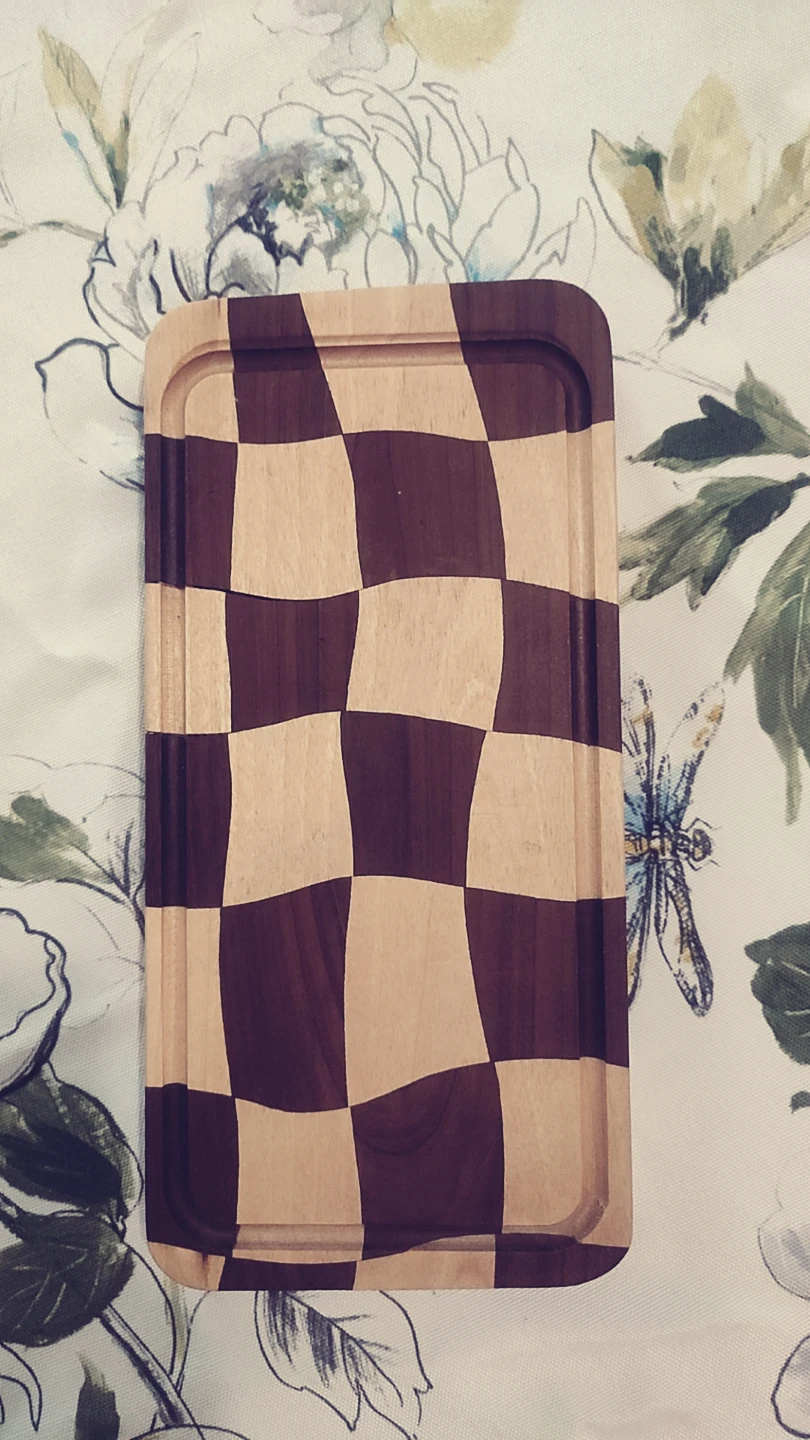 Checkered Wooden Serving Board( sushi board)