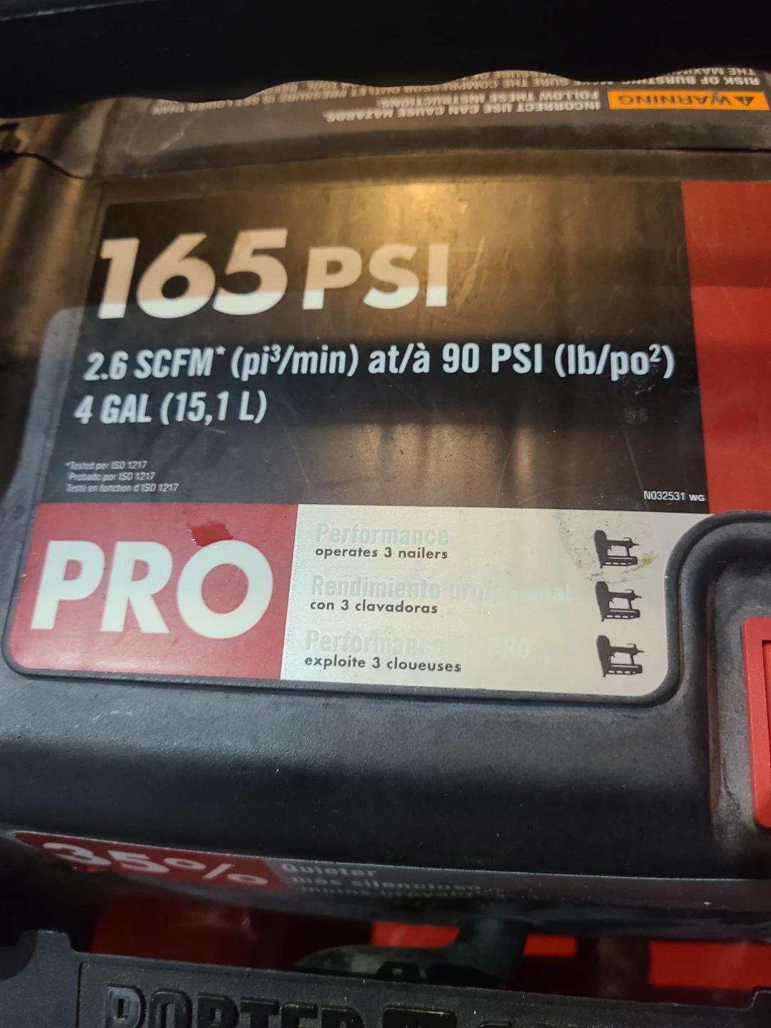 Porter Cable 4 Gallon Air Compressor - photo 2