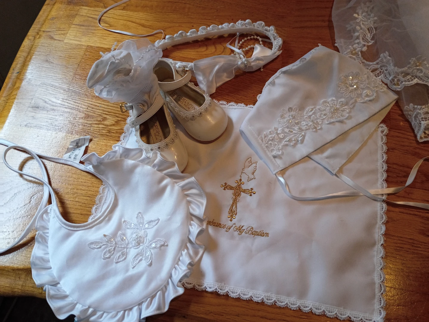 Baby Baptism Outfit and Accessories Set - photo 3
