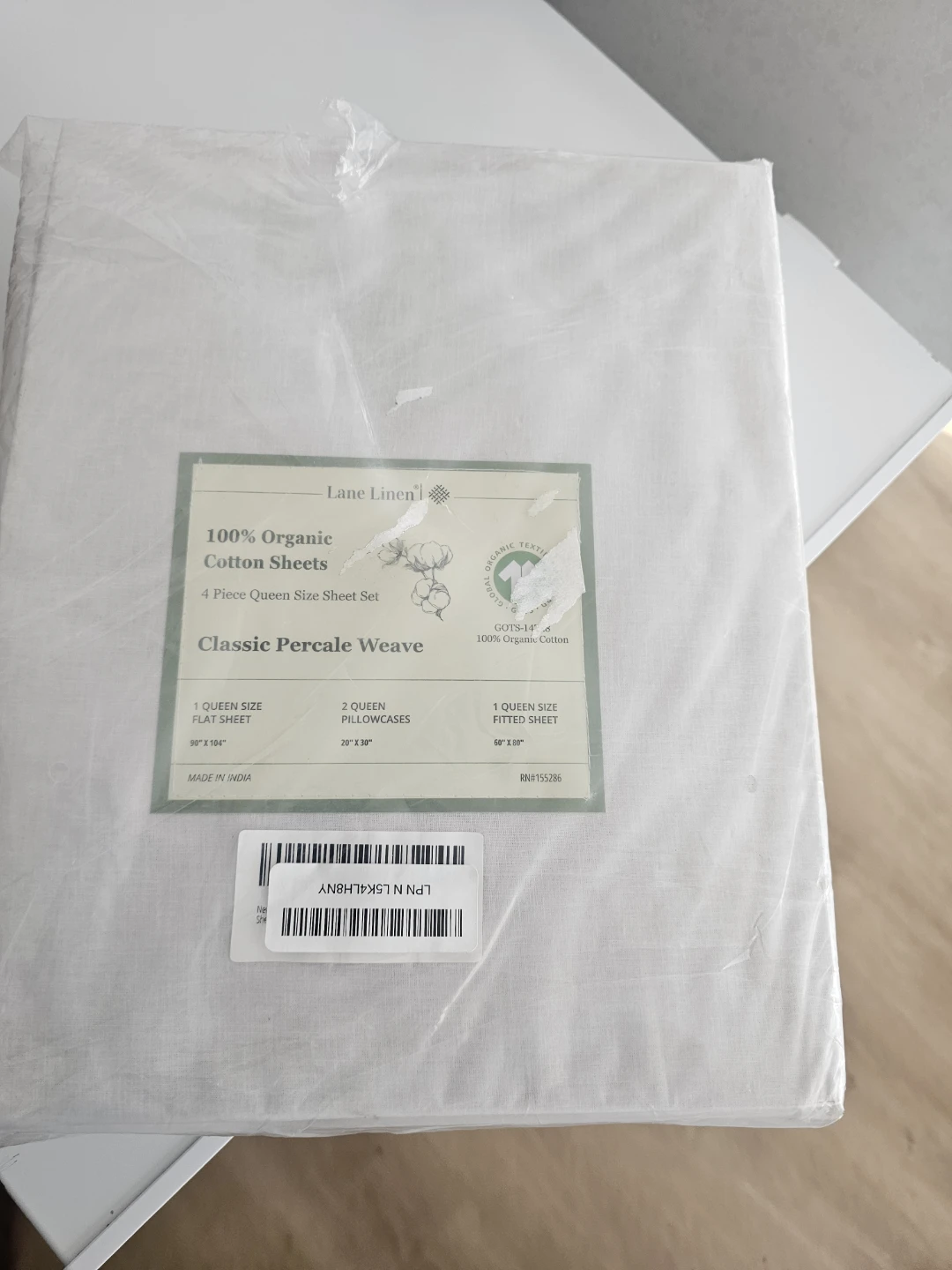 Lane Linen 4-Piece Organic Cotton Queen Sheet Set - photo 4