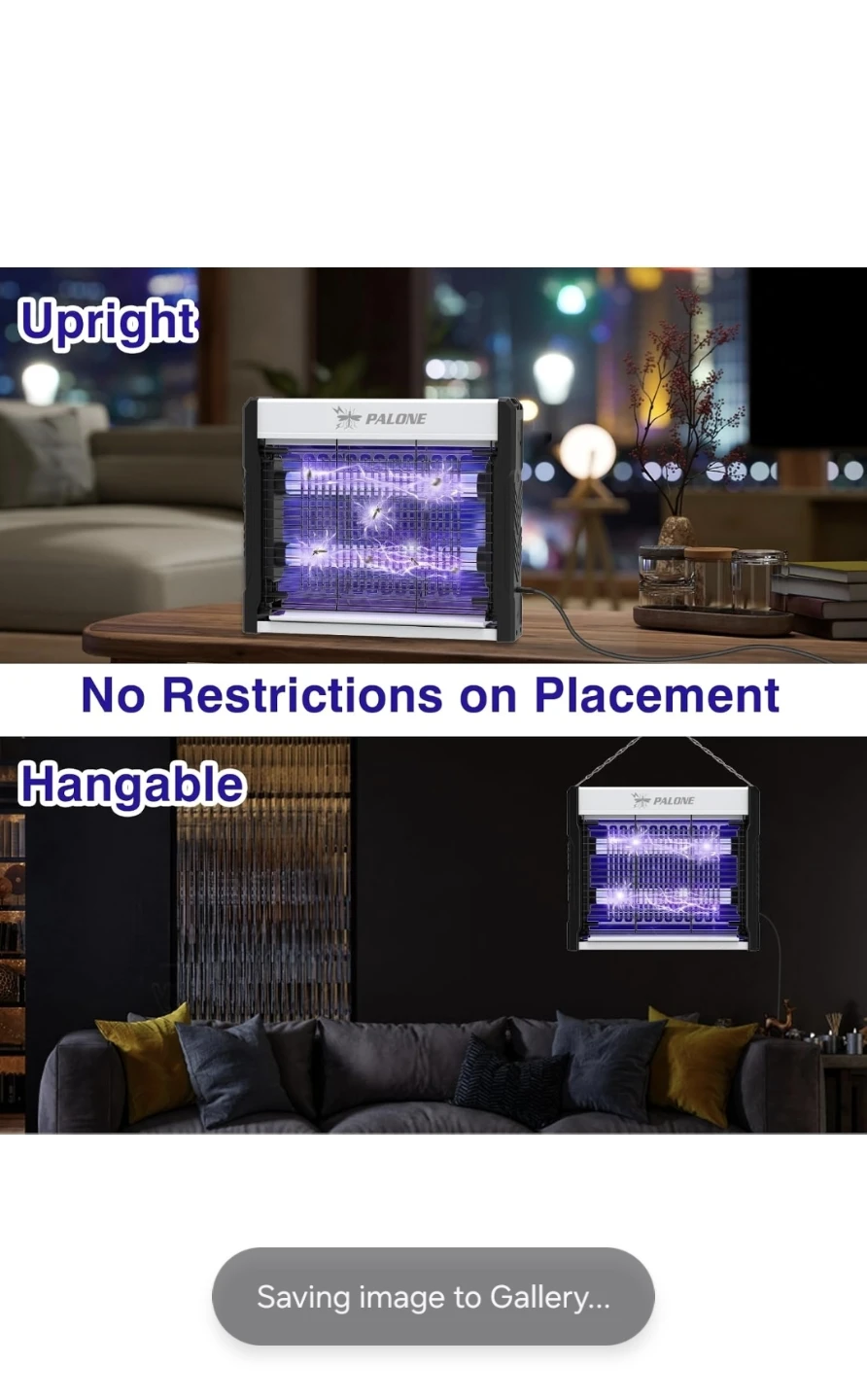 NewPALONE Bug Zapper, LED Electric Fly Swatter Hanging Function - photo 5