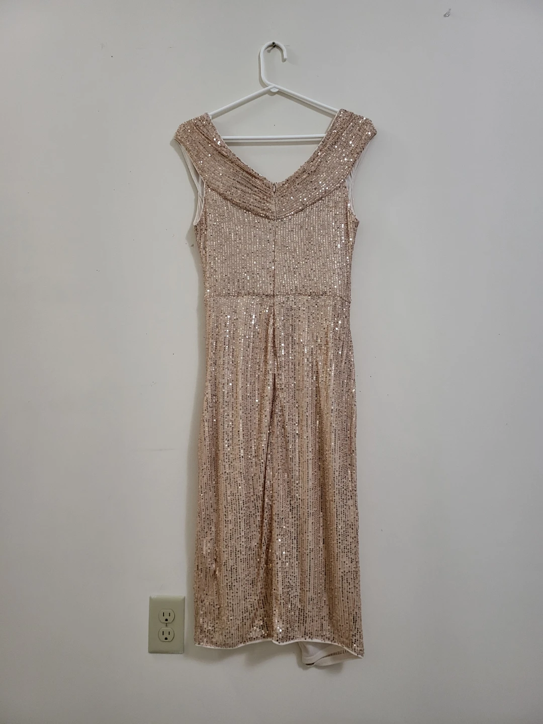 Jasambac Champagne Sequin Cocktail Dress (Size S) - photo 3