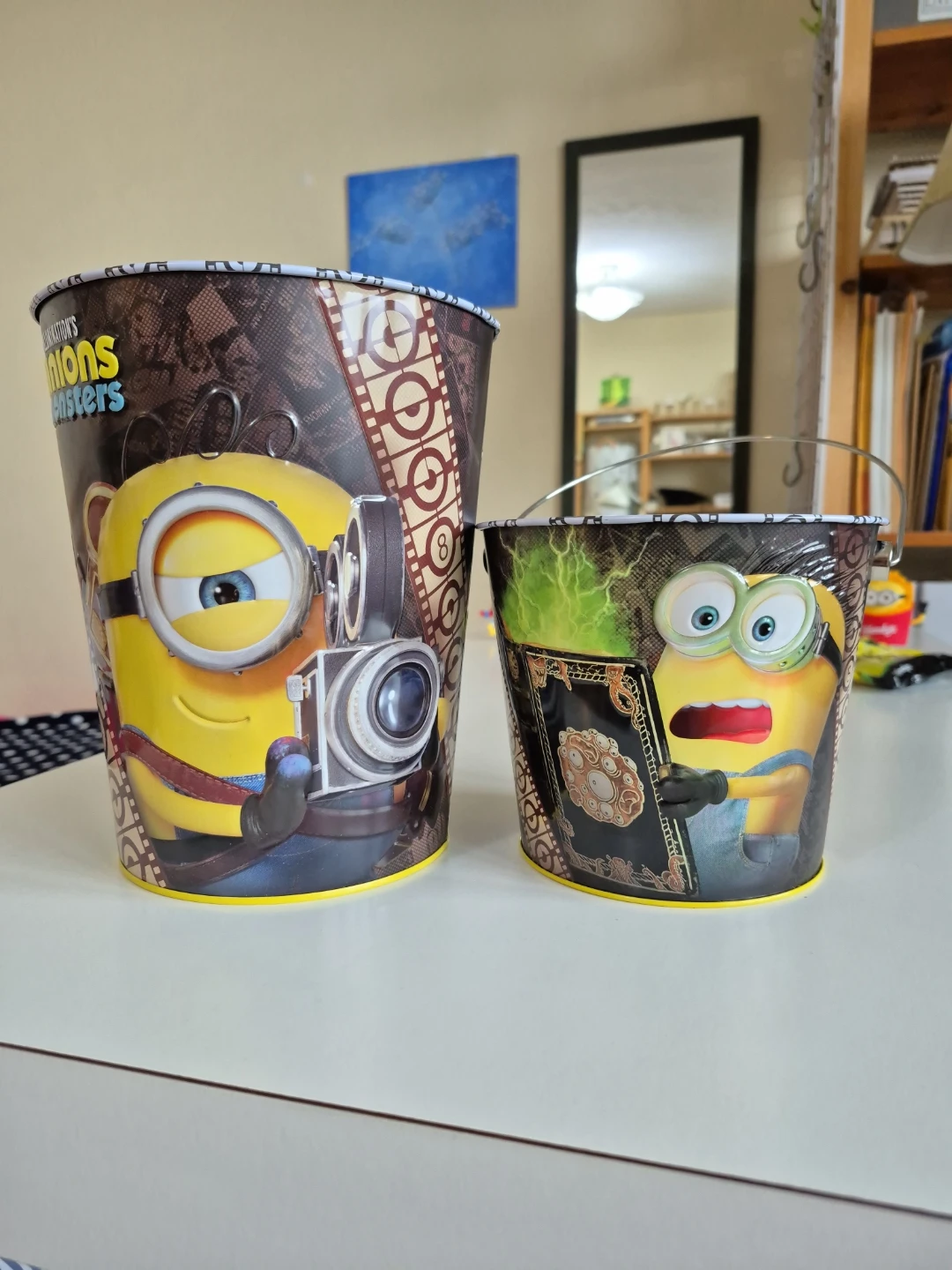 2 Minions Storage Pails (Metal) NEW