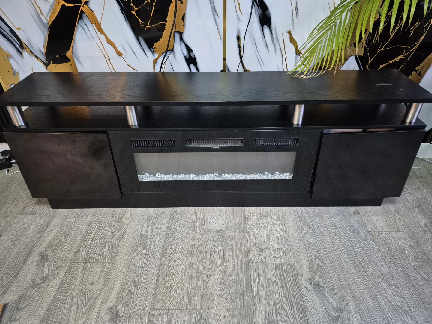 Black Electric Fireplace Media Console - photo 5