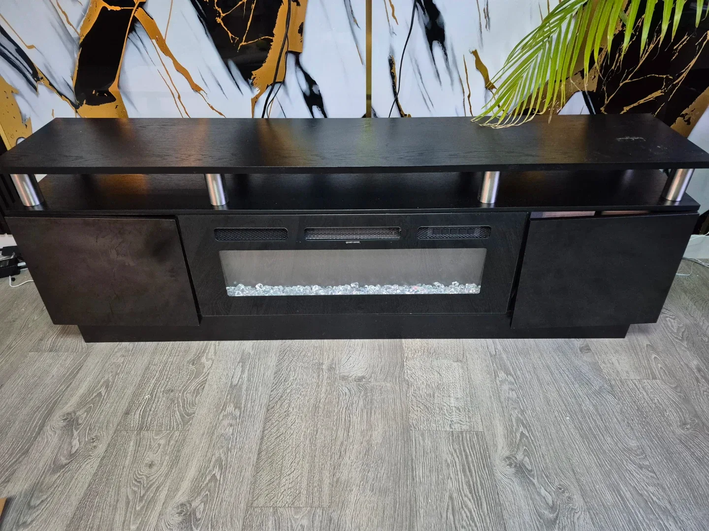 Black Electric Fireplace Media Console - photo 5
