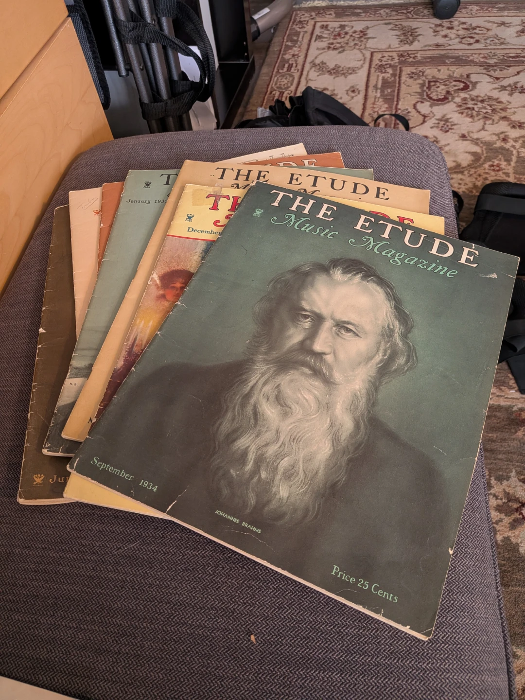 7 issues of The Etude Music Magazine from 1934/5