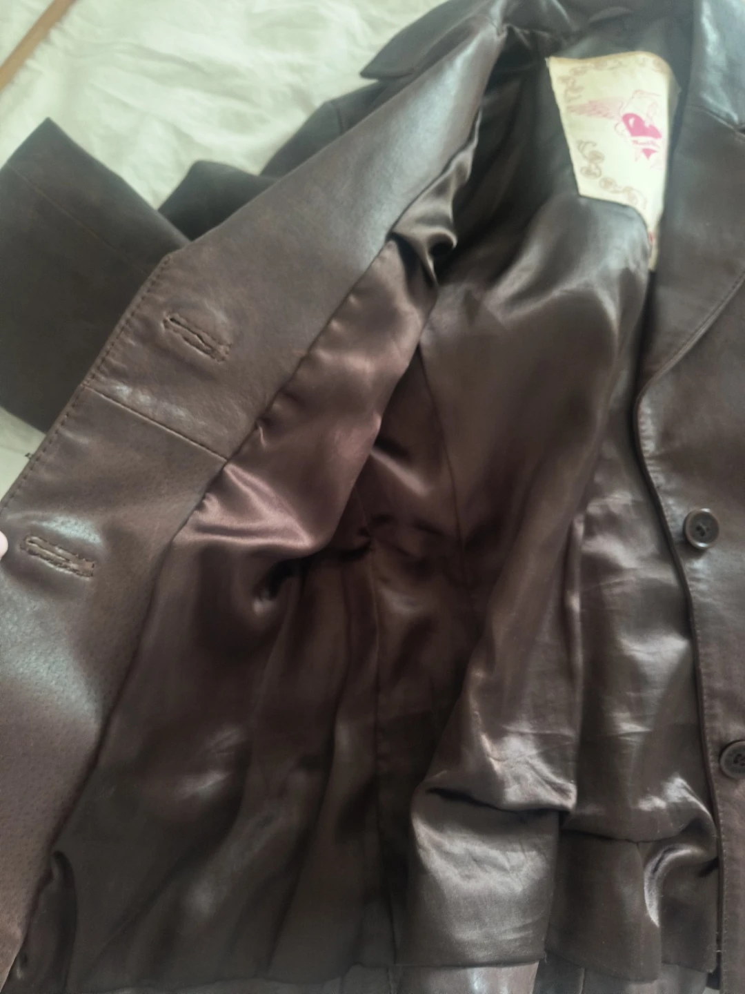 🍂 Vintage Style Heavy Leather Blazer Jacket – XS/S - photo 3