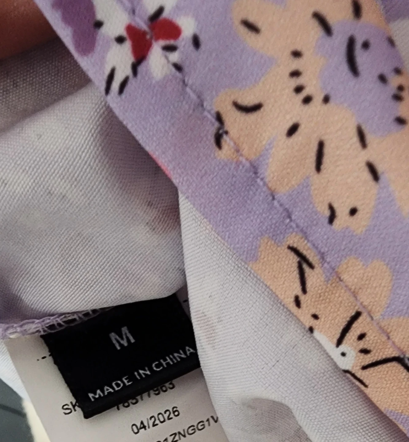 Floral Print Flutter Sleeve Blouse - Lavender - photo 4