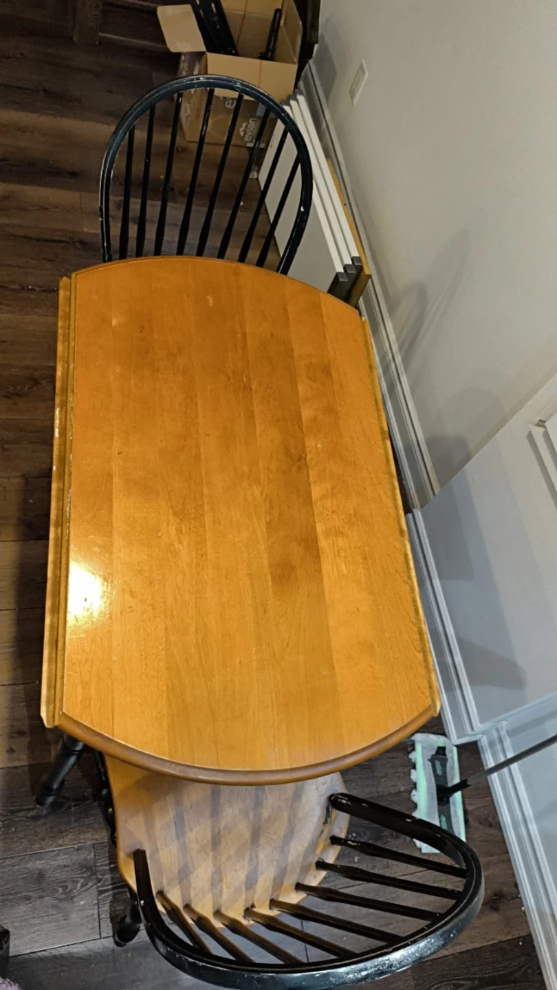 Drop-leaf table and 2 spindle chairs - photo 4
