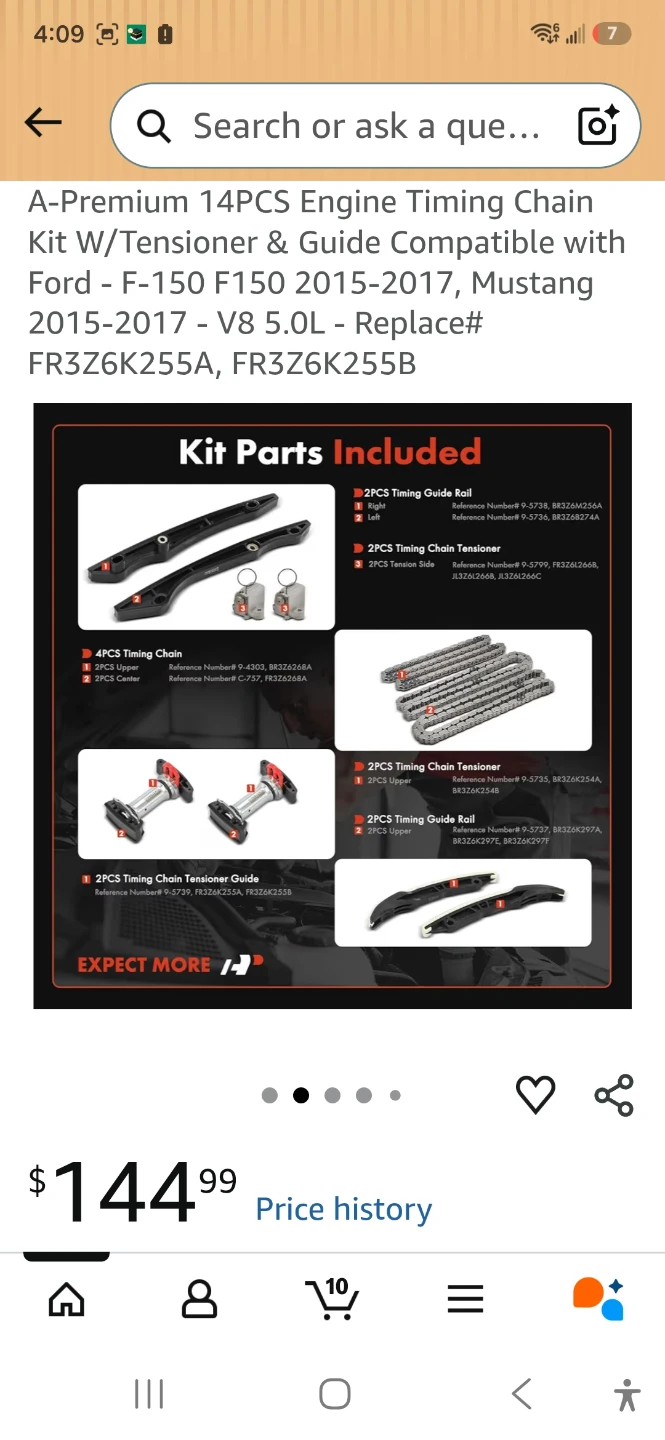 A-Premium 14-Piece Engine Timing Chain Kit for Ford - photo 2