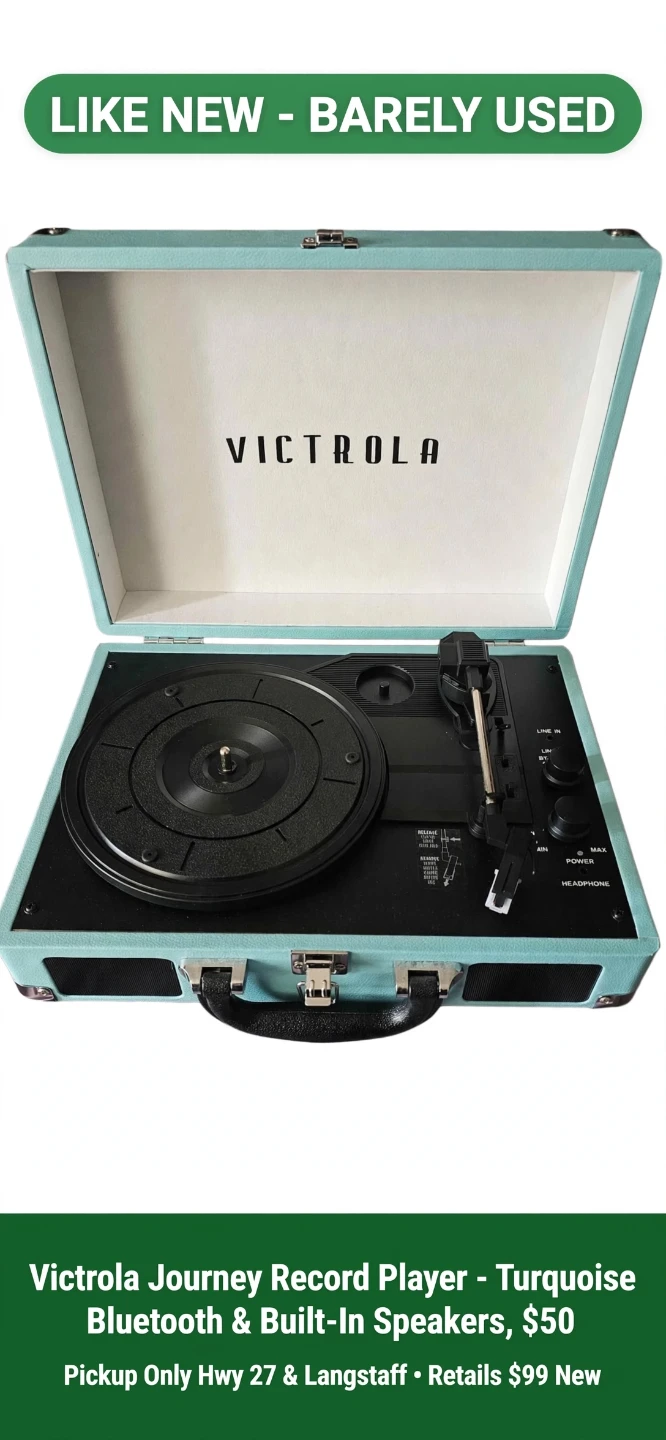 Victrola Journey Record Player - Turquoise - Like New