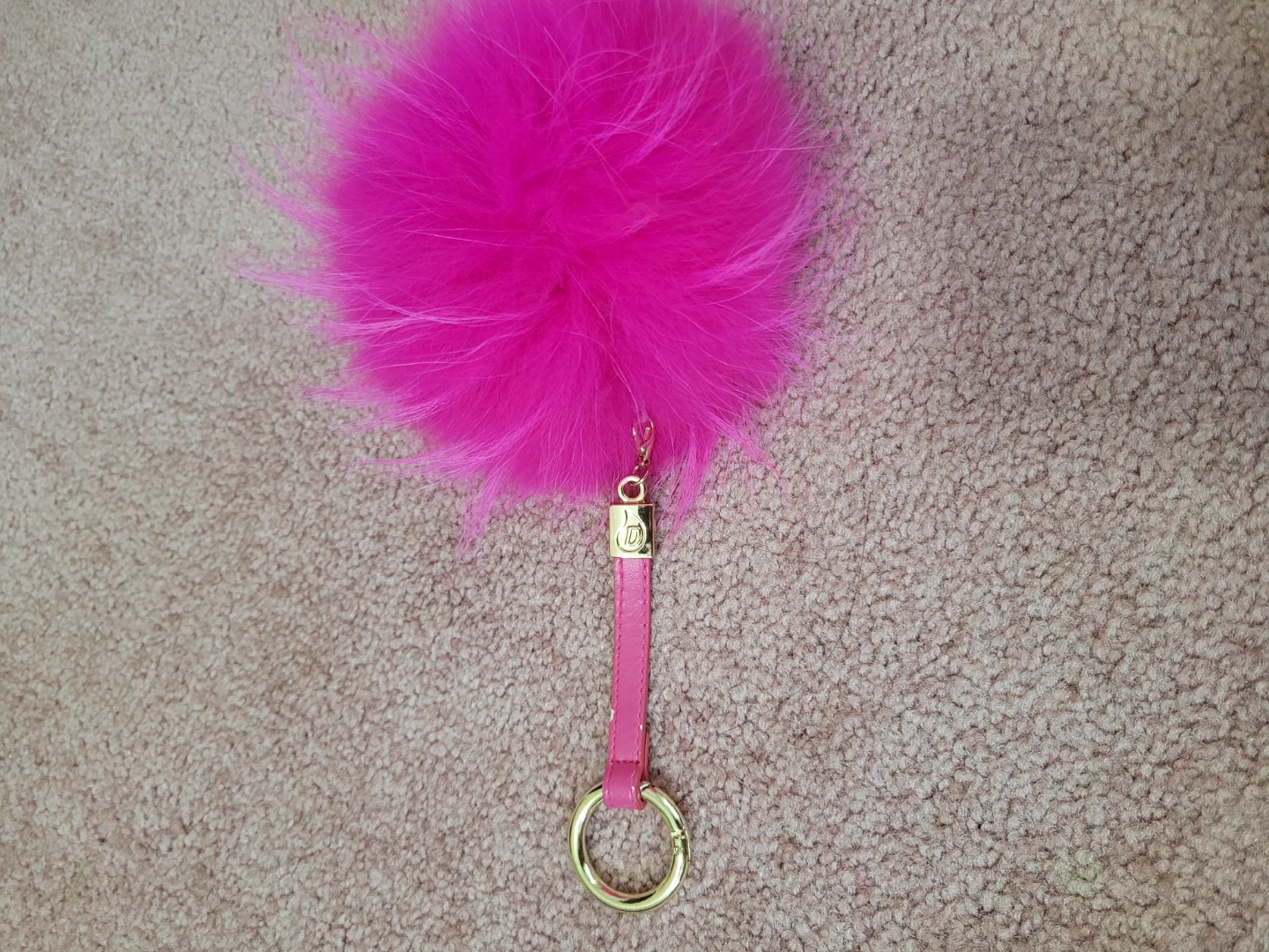 🏈Hot Pink Pom Pom Bag Charm