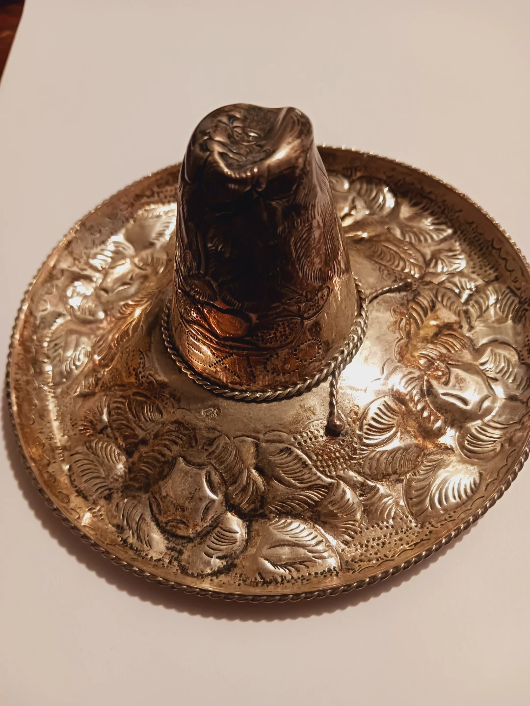 Gorgeous Mexican 925 Sterling Silver Sombrero Figurine