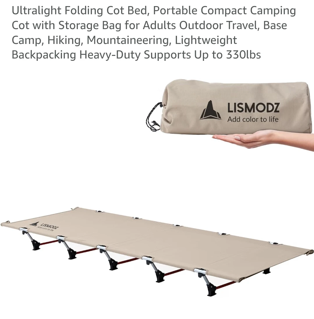 LISMODZ Ultralight Folding Camping Cot