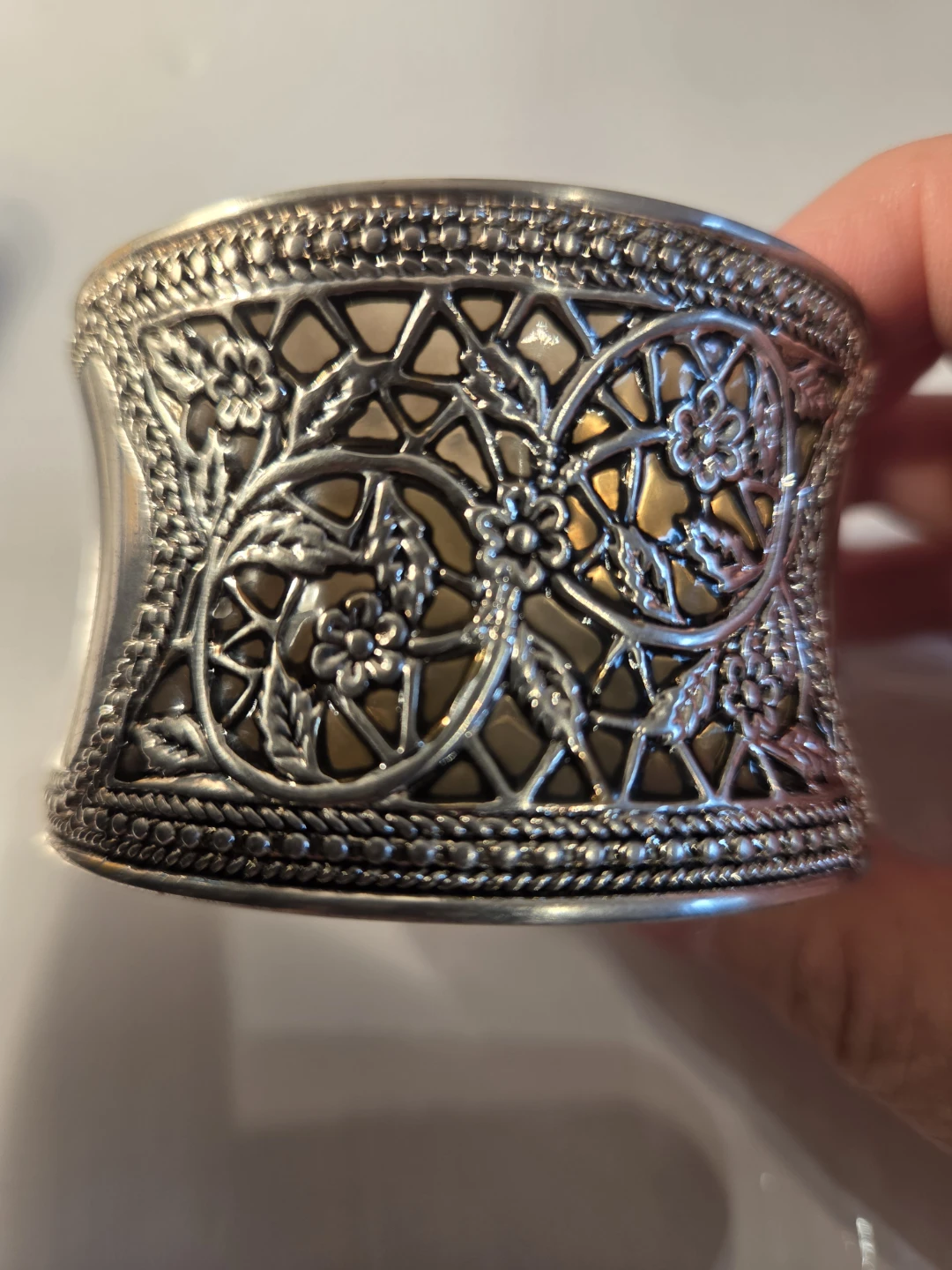 Wide Filigree Cuff Bracelet