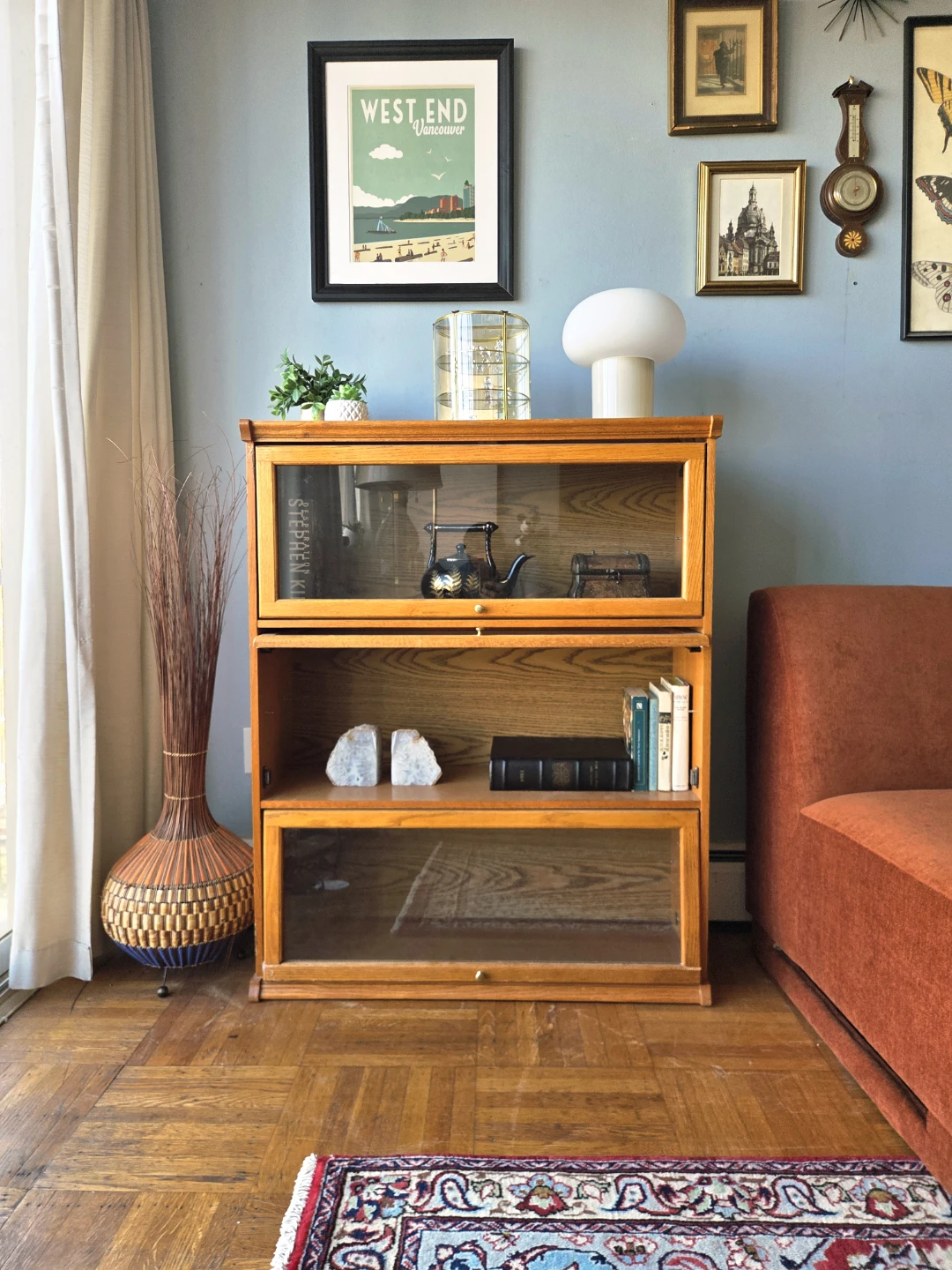 Vintage Solid Oak Three Tier Barristers Cabinet/Bookcase - photo 5