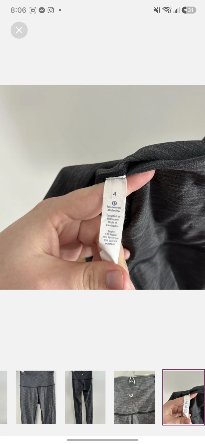 Lululemon Athletica High-Rise Leggings, Size 4 - photo 5