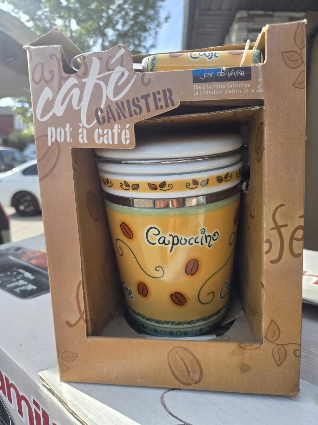 Joie de Vivre Coffee Canister with Scoop