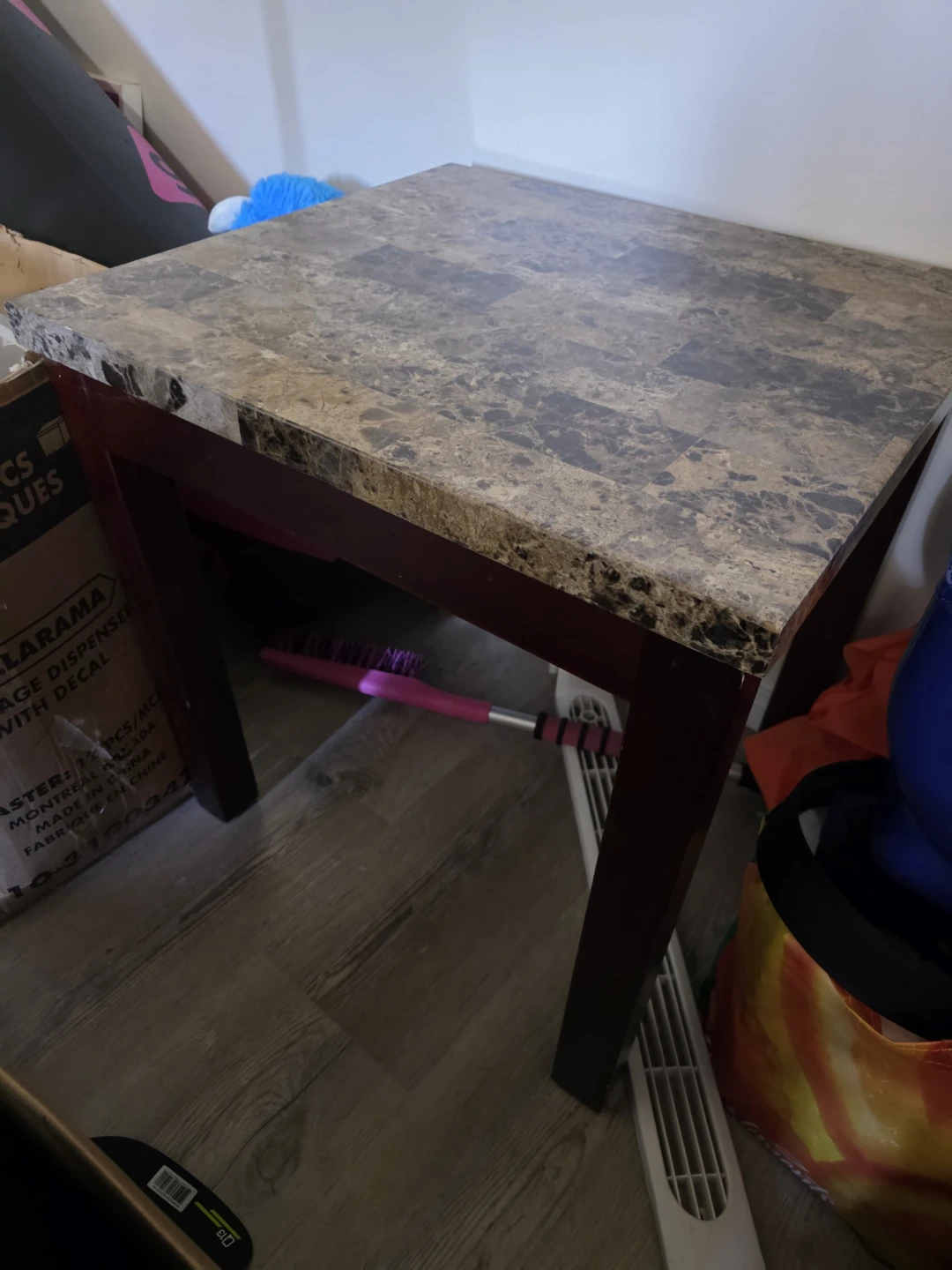 Faux Marble Top Side Table - photo 2
